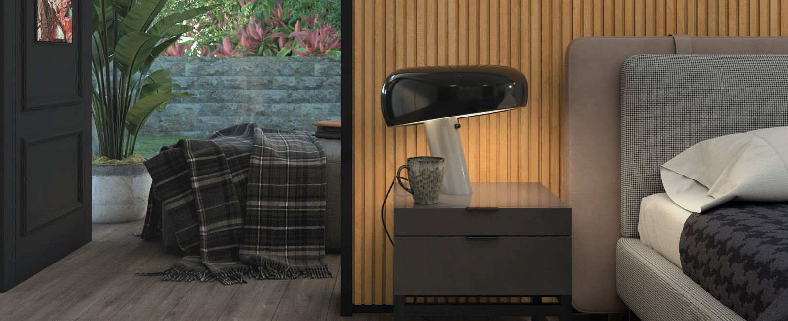 Luxurious bedroom with the finest fluted panels and furniture that transforms a comfort. Luxurious interior designers. Done by Top Miami Architects. 