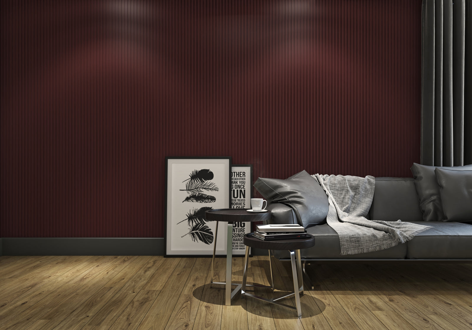 Modern acoustic slat wood wall paneling, enhancing interior design with sound insulation. Top of the line  panels provide sleek aesthetics and easy installation, perfect for contemporary interior architecture.