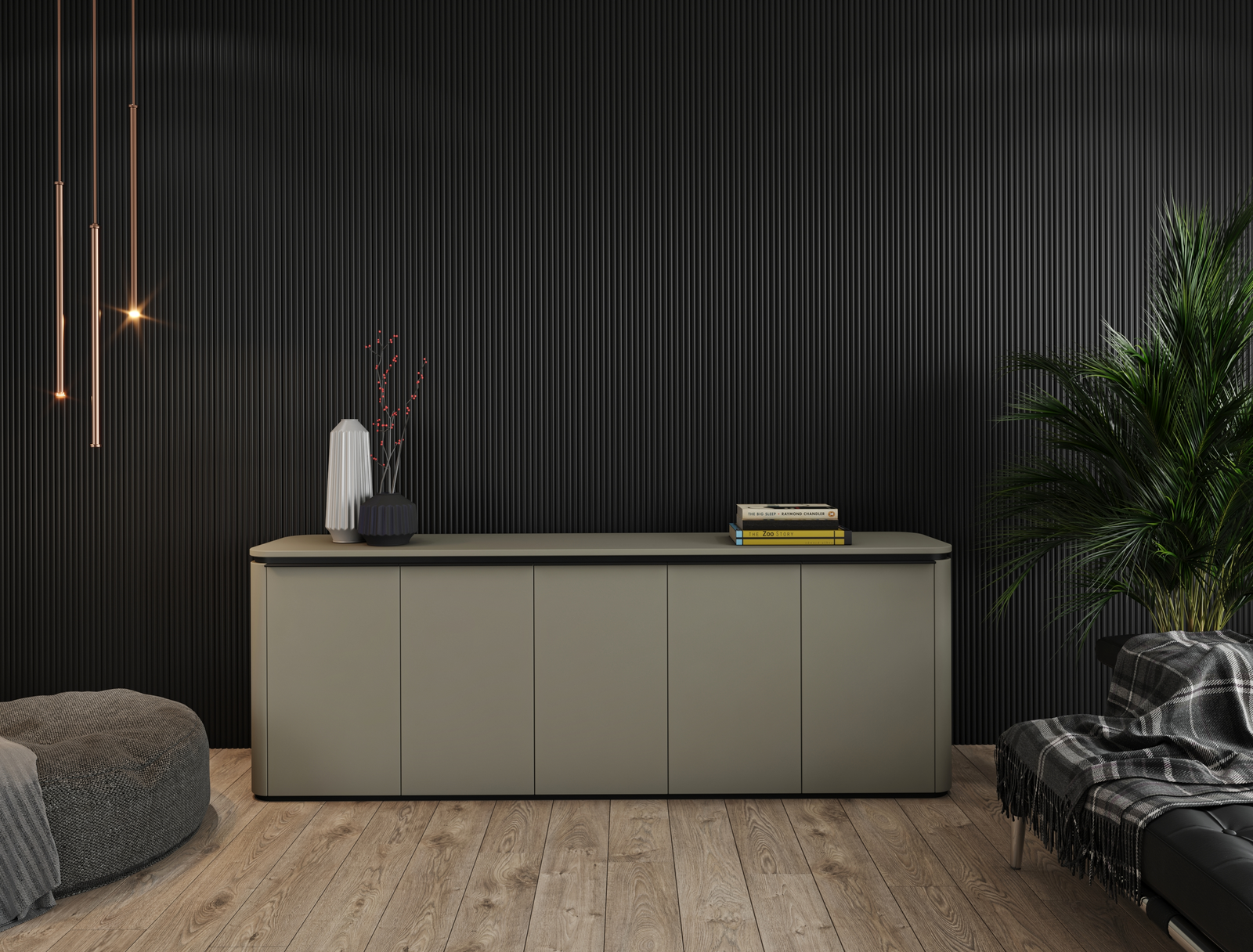 Full-wall authentic panels that improve acoustics and design, bringing a distinct, luxurious touch to your interior, crafted by expert designers.